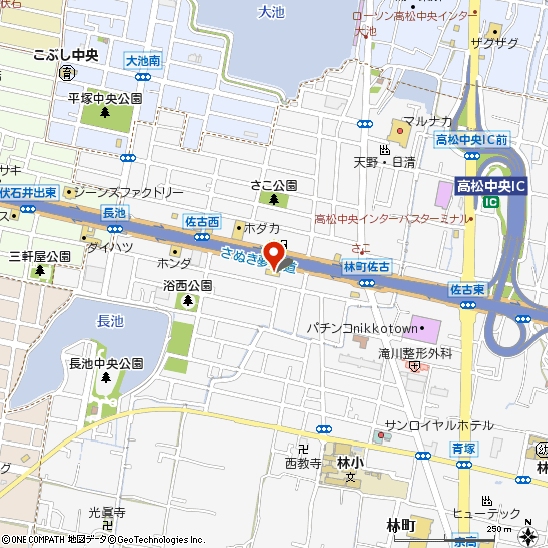 タイヤ館高松付近の地図